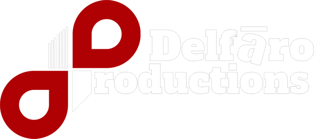 Delfaro productions new logo white